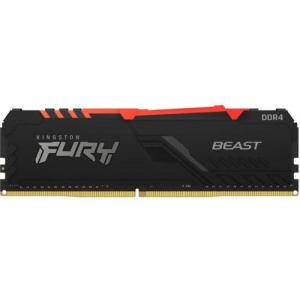 Kingston DDR4 16GB (2x8GB) 3200MHz [FURY BEAST RGB], Non-ECC UDIMM, CL16 1.35V, 288-Pin 1Rx8, Memory kit, w/RGB Heatsink, XMP KF432C16BB2AK2/16 *