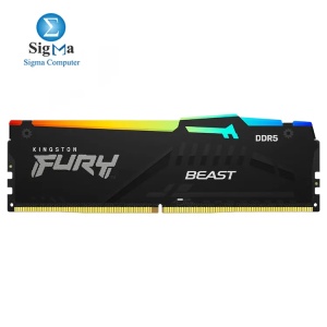 Kingston DDR5 16GB 5600MT/s [FURY BEAST], Non-ECC UDIMM, CL40 1.25V, 288-Pin 1Rx8, Black, w/Heatsink KF556C40BB-16 *