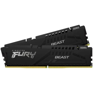 Kingston DDR5 32GB (2x16GB) 6000MT/s [FURY BEAST], Non-ECC UDIMM, CL36 1.35V, 288-Pin 1Rx8, Black, Memory Kit, w/Heatsink, XMP & EXPO KF560C36BBE2K2-32 *