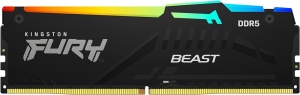 Kingston DDR5 32GB 5600MT/s [FURY BEAST RGB], Non-ECC UDIMM, CL40 1.25V, 288-Pin 2Rx8, Black, w/RGB Heatsink, XMP KF556C40BBA-32