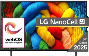 LG LG 50'' (127 cm) 4K HDR Smart Nano Cell UHD TV, 2025 (R) 50NANO80A3B