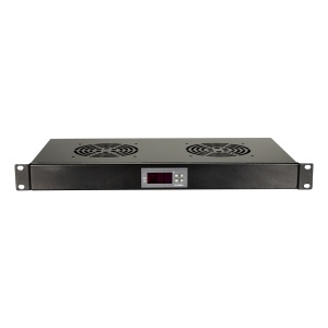 Logilink ventilator panel sa 2 ventilatora i termostatom, 1U, 465 x 220, crni - Img 2