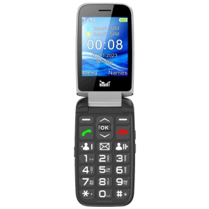 MeanIT Mobilni telefon sa velikim ekranom u boji 2,8" - Crni - SENIOR FLIP MAX Black