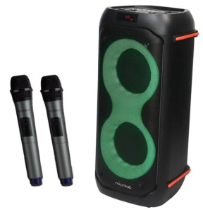 Microlab PT602W karaoke zvucnik 160W, Bluetooth, LED, 7,4V/4000mAh, Aux, USB, microSD, + Mic*2kom - Img 5
