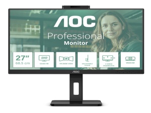 Monitor AOC Q27P3QW 27"/IPS/2560X1440/75/4ms GTG/HDMI2X,DP,USB/VESA/zvucnici/kamera/crna - Img 4