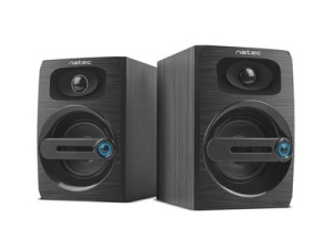 Natec COUGAR, Stereo Speakers 2.0, 6W RMS, USB power, 3.5mm Connector, Wooden Case, Black NGL-1641