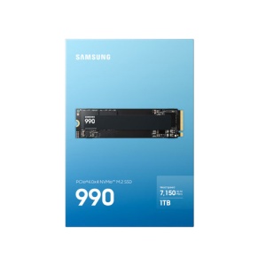 Samsung M.2 NVMe 1TB, 2280, PCIe Gen 4x4, 990, Read up to 7150 MB/s, Write up to 6450 MB/s (single sided) MZ-V9V1T0BW *