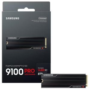 Samsung M.2 NVMe 8TB, 2280, PCIe Gen 5.0x4, 9100 PRO, Read up to 14800 MB/s, Write up to 13400 MB/s, w/Heatsink MZ-VAP8T0CW