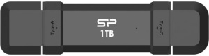 Silicon Power Portable Stick-Type SSD 1TB, DS72, USB 3.2 Gen 2 Type-C/Type-A, Read up to 1050MB/s, Write up to 850MB/s, Black SP001TBUC3S72VPK