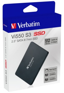 SSD 2.5" SATA Verbatim Vi550 S3 512GB 520MB/s 500MB/s - Img 1
