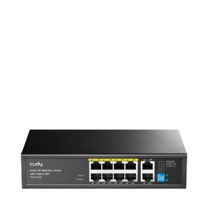 Svič 10/100 8+2-port PoE + 1Gbps RJ45 Cudy FS1010PG 120W