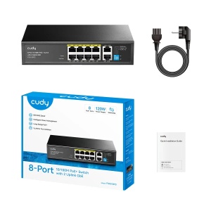 Svič 10/100 8+2-port PoE + 1Gbps RJ45 Cudy FS1010PG 120W - Img 2
