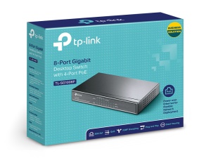 Switch TP-LINK TL-SG1008P Gigabit/8x RJ45/10/100/1000Mbps/4x PoE/Desktop metalno kuciste*