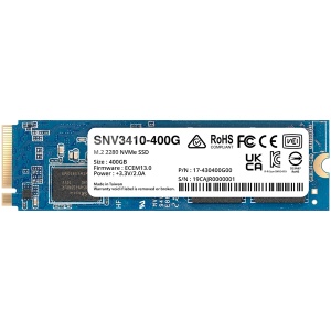 Synology SNV3410 400GB Enterprise NVMe m.2 2280 SSD, NVMe PCIe 3.0 x4, Read/Write(128 KB, QD32) 3,000 /750 MB/s, MTBF : 1.8 million hours SNV3410-400G