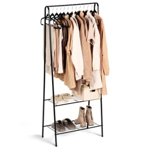 Vilde 568004 - Stalak za odecu sa 2 police 60 x 35 x 153 cm.