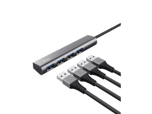 Adapter TRUST HALYX USB-C HUB-3.2/4xUSB/siva