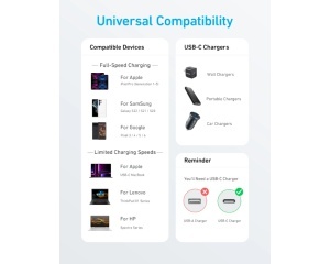 ANKER 322 USB tip-C na USB tip-C kabl M/M 1.8m, 60W, pleteni, crni