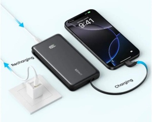 ANKER Zolo 10000mAh, 22.5W, sa ugrađenim USB-C kablom, Power Bank crni - Img 3