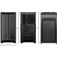 be quiet! PURE BASE 501 DX Black, MB compatibility: ATX / M-ATX / Mini-ITX, Three pre-installed be quiet! Pure Wings 3 140mm fans, Ready for water cooling radiators up to 360mm BGW76