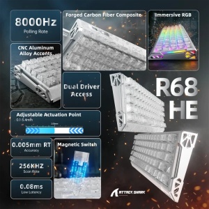 Bežična gaming tastatura Attack Shark R68HE Magnetic Switches/RT/Snap Tap/DKS/MT/TGL/Ice Ninja - Img 4