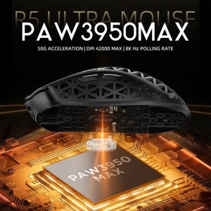 Bežični gaming miš Attack Shark R5Ultra PAW3950MAX/Carbon Fiber/Superlight/8KHz/Omron Switches/Black - Img 4