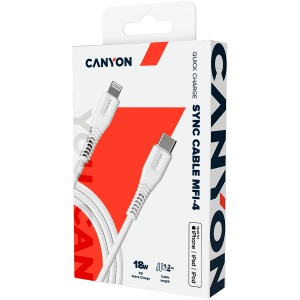 CANYON cable MFI-4 Type-C to Lightning 1.2m White CNS-MFIC4W - Img 4