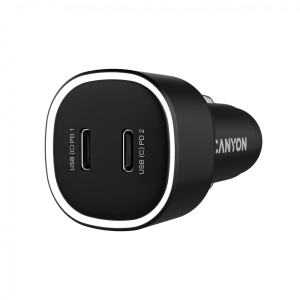 CANYON car charger OnDrive 60 PD 60W 2xUSB-C Black CNE-CCABR3CC - Img 2