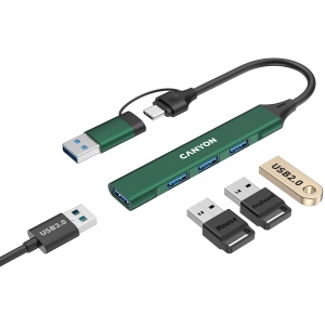 CANYON hub DS-02 4in1 USB-A/C Green CNS-TDS02GR - Img 4