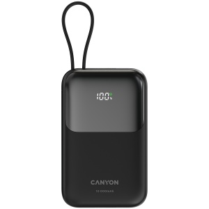 CANYON power bank OnPower 101 built-in cable 10000 mAh PD22.5W Black CNS-CPB101BK