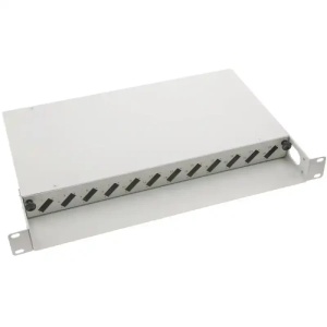 Fiber optički patch panel 19/1U sa 12 duplex slotova za SC duplex/LC quad adaptere sa splajs kastom