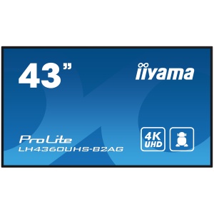 IIYAMA LFD LH4360UHS-B2AG 42.5" VA 3840 x 2160 @60Hz 500 cd/m² 5000:1 8.5ms Android 11 OS, iiSignage², FailOver, EShare landscape, portrait 3y LH4360UHS-B2AG