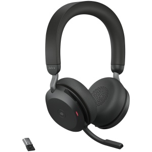 JABRA EVOLVE2 75, Link380a MS Stereo Black, EVOLVE2 75 headset Black MS, Link 380 BT adapter USB-A MS,1.2m USB-C to USB-A cable, carry pouch, warranty and warning (safety leaflets) 27599-999-999 - Img 1