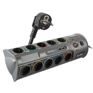 Kabl surge S-Link PRZ01 10xšuko/2xUSB/3m - Img 2