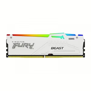 Kingston DDR5 16GB 5200MT/s [FURY BEAST RGB], Non-ECC UDIMM, CL40 1.25V, 288-Pin 1Rx8, White, w/RGB Heatsink, XMP KF552C40BWA-16 *
