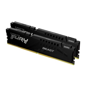 Kingston DDR5 32GB (2x16GB) 5600MT/s [FURY BEAST], Non-ECC UDIMM, CL40 1.25V, 288-Pin 1Rx8, Black, Memory Kit w/Heatsink, XMP KF556C40BBK2-32