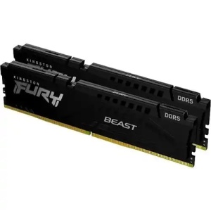 Kingston DDR5 32GB (2x16GB) 6400MHz [FURY BEAST], Non-ECC UDIMM, CL32 1.4V, 288-Pin 1Rx8, Black, Memory Kit, w/Heatsink, XMP KF564C32BBK2-32