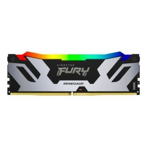 Kingston DDR5 48GB 6400MT/s [FURY RENEGADE RGB], Non-ECC UDIMM, CL32 1.4V, 288-pin 2Rx8, Silver/Black, w/RGB Heatsink, XMP KF564C32RSA-48