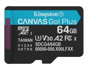 KINGSTON Memorijska kartica U3 V30 microSDXC 64GB Canvas Go Plus 200MB/s A2 SDCG4/64GBSP