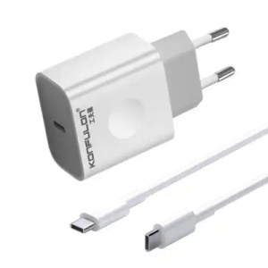 Kućni brzi punjač Konfulon C69D 20W + DC15 Type C KABL