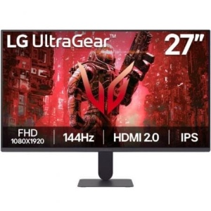 LG 27" UltraGear IPS FHD 1920x1080@144Hz Gaming Monitor, 16:9, 1500:1, 250cd/m², 5ms, 178º/178º, HDR 10, NVIDIA G-SYNC, AMD FreeSync Premium Pro, 1 HDMI, 1 DP 1.4, VESA 100x100mm, Tilt, Black, 3yw 27G411A-B