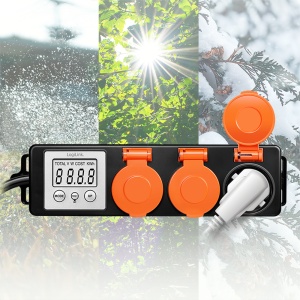 Logilink produžni kabl outdoor 3 mesta, LCD displej potrošnje, 1.4m, IP44, crna - Img 3
