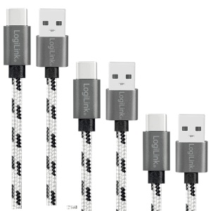 Logilink USB 2.0 Type C, C/M na USB - A/M, 3-pak set 0.5 m / 1 m / 2 m