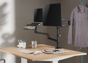 MA-DA-04 Gembird Podesivi stoni drzac za monitor tilt, 17-32 max.8kg + nosac za laptop - Img 4