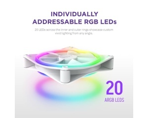 NZXT F140RGB Core 140mm ventilator beli (RF-D14SF-W1) - Img 3