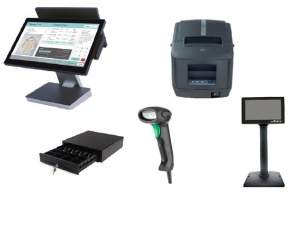 POS BIRCH Komplet AIO15.6" Win11+CP-Q1+fioka+ skener+displej
