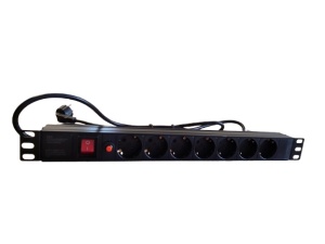 Razvodni PDU za rack sa 7 utičnih mesta1U aluminijum, 2m kabl
