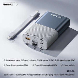 REMAX RPP-30 30W+22.5W Cabled Fast Charging Power Bank 10000mAh - Img 2