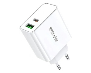 REMAX Strujni Fast punjač Kiddy 1xUSB3.0+1 xTIP C 65W RP-U125, beli