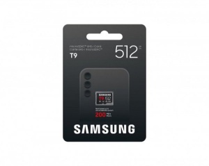 Samsung MicroSD 512GB, T9, SDXC, UHS-I U3 V30 A2, Read up to 200MB/s, Write up to 130MB/s, for 4K and FullHD video recording MB-MH512T/WW