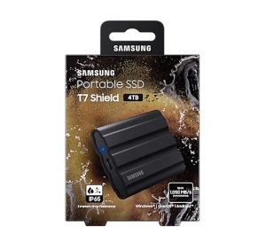 Samsung Portable SSD 4TB, T7 SHIELD, USB 3.2 Gen.2 (10Gbps), Rugged, [Sequential Read/Write: Up to 1,050MB/sec /Up to 1,000 MB/sec], Black MU-PE4T0S/EU *